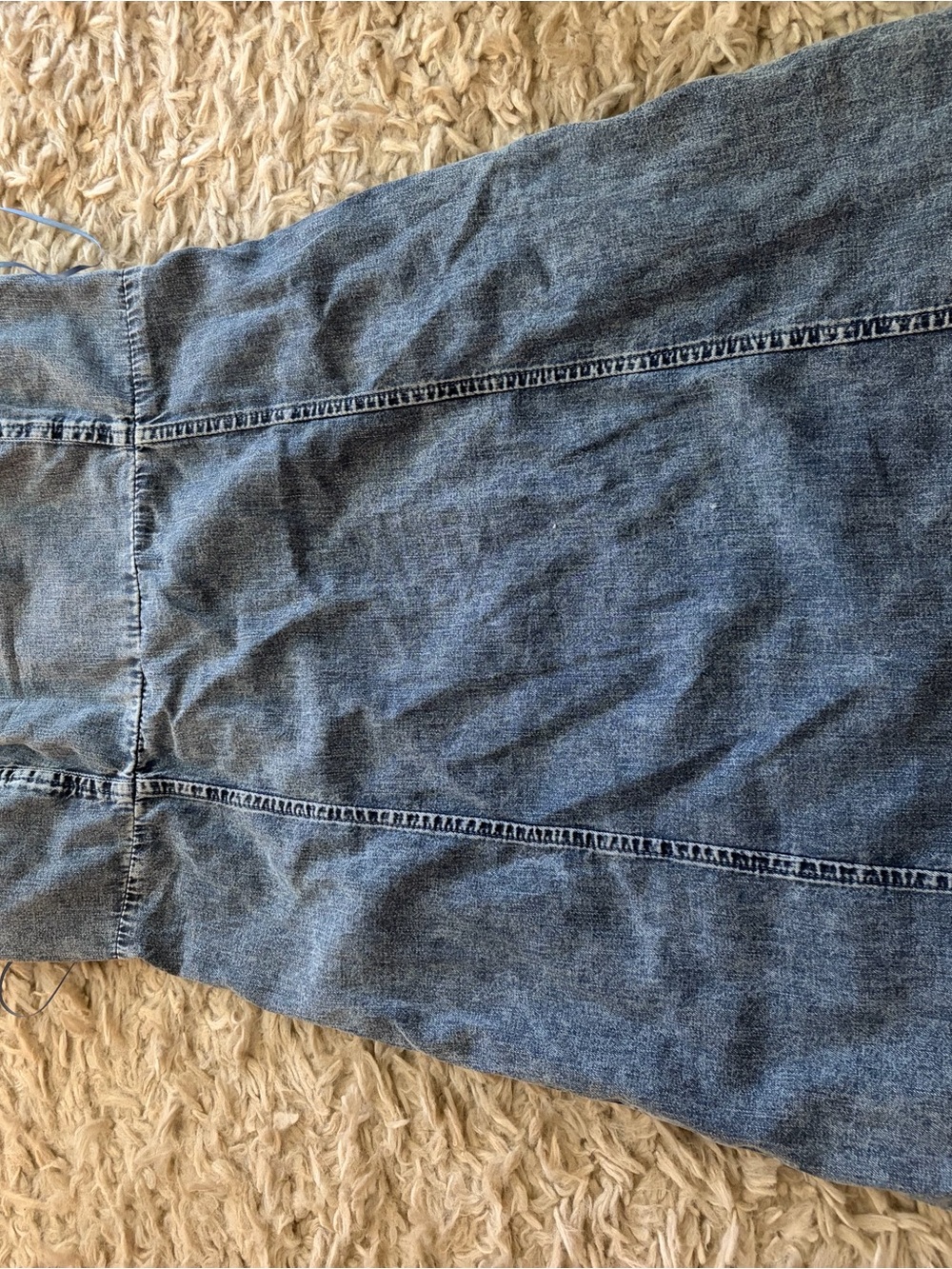 GAP ultra Soft Blue Denim Mini Dress with Spaghetti Straps - Picture 3 of 3